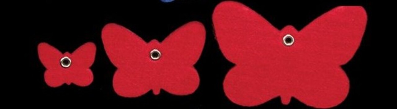 The Ribbon People Red Colored Felt Butterflies Christmas Special Assortment 8"